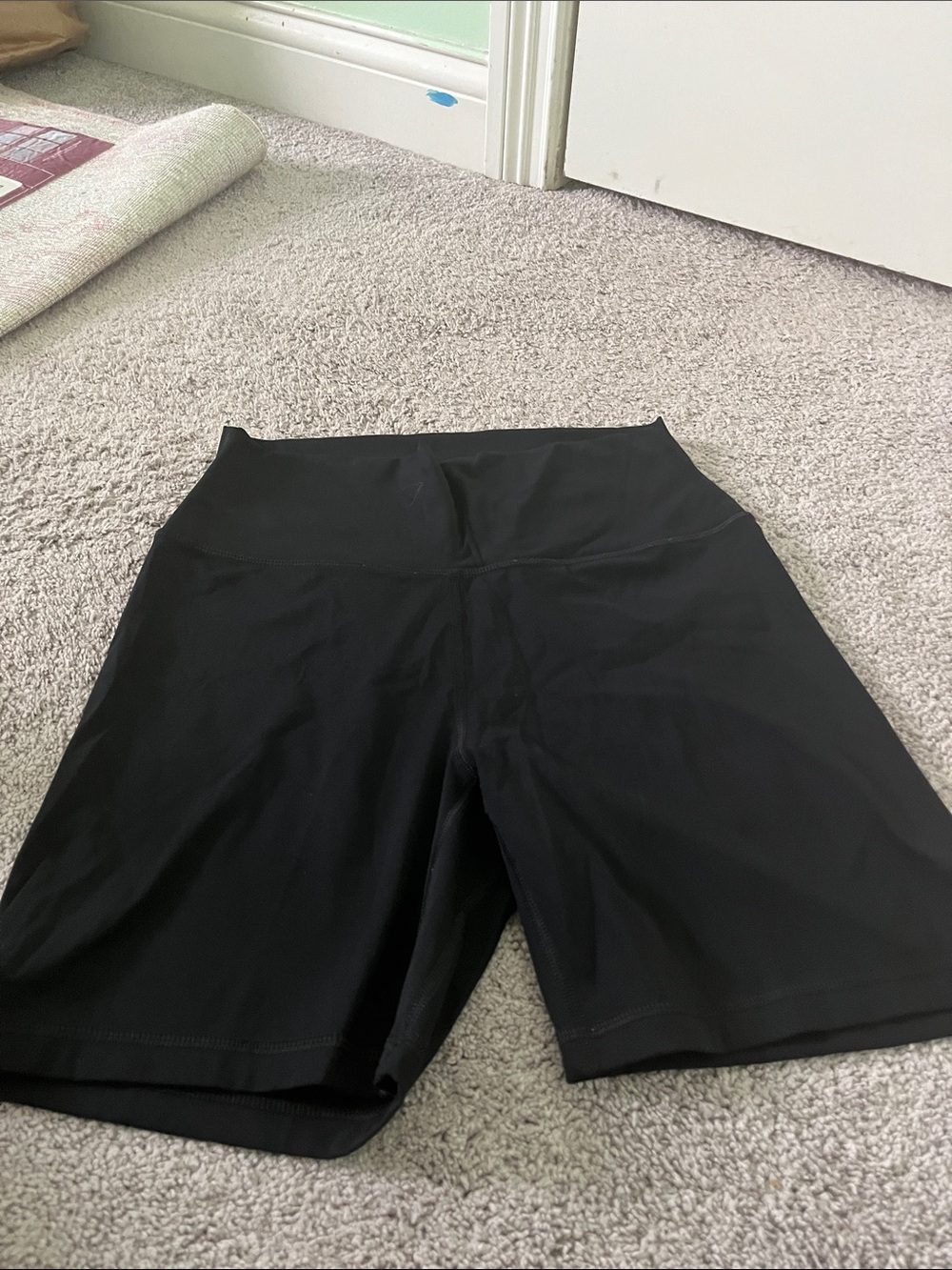 Women's Black Bike Shorts with High Waistband